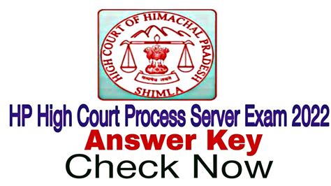 Hp High Court Process Server Exam Answer Key Hp High Court