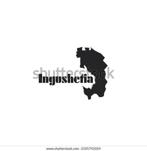 Ingushetia Map Black Lettering Design On Stock Vector (Royalty Free ...