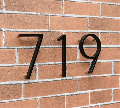 5 Inch Modern Floating Metal House Numbers Black Etsy