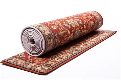 Premium Photo A Rolled Up Red And Cream Oriental Rug With Intricate