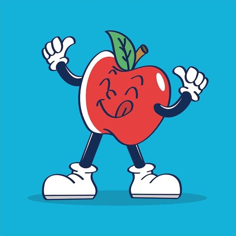 Un Personaje De Dibujos Animados Apple Cay Delicioso Con Cara Linda