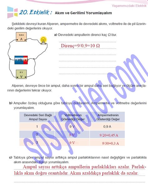 Sinif Fen Ve Teknoloji Calisma Kitabi Sayfa In Cevaplari Meb