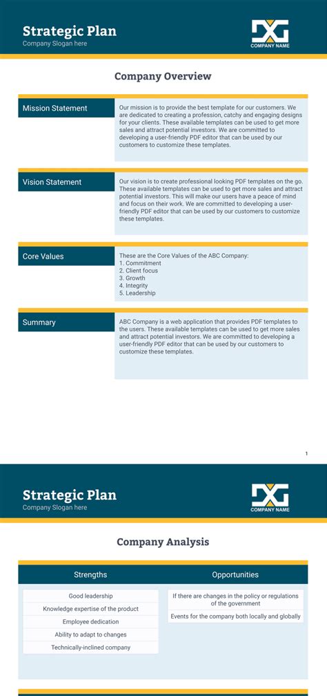 Strategic Plan Template Pdf Templates Jotform