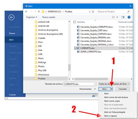Cómo recuperar un documento de Word corrupto