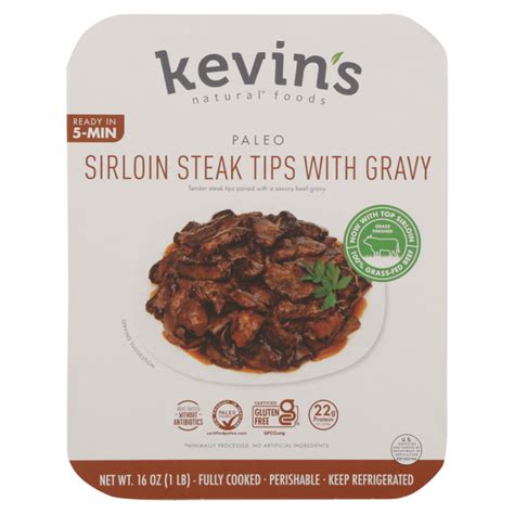 Save on Kevin's Natural Foods Sirloin Steak Tips with Gravy Order ...