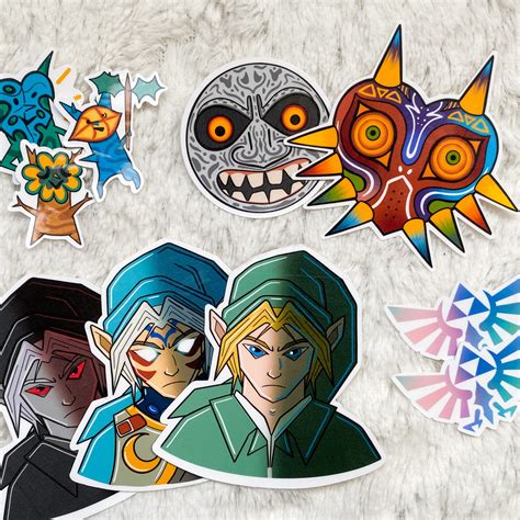 Zelda Stickers Link Sticker Majoras Mask Nintendo Nerd Water Resistant