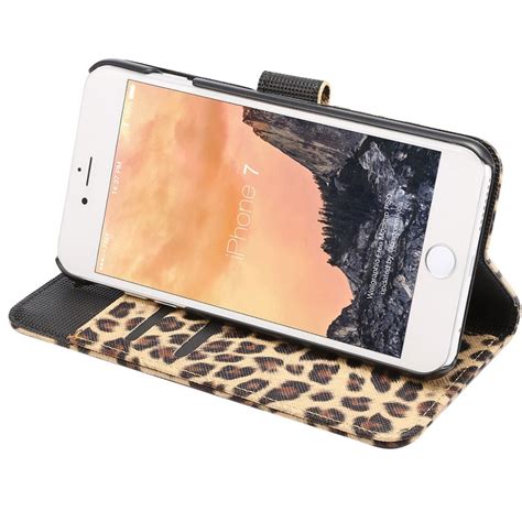 Mobigear Leopard Bookcase Voor Apple Iphone Se Geel