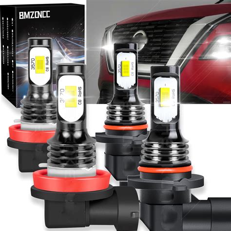 BMZONCC For Nissan Rogue 2008 2013 H11 9005 LED Headlight Bulbs High