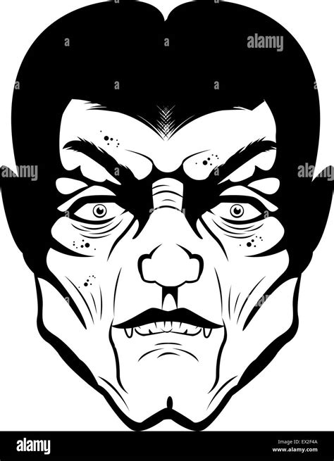 A black and white vampire face illustration Stock Vector Image & Art ...