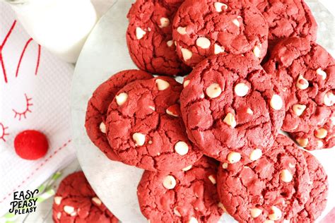 4 Ingredient Red Velvet Cake Mix Cookies Easy Peasy Pleasy