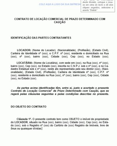 Refer Ncia Para Um Contrato De Loca O Comercial Cau O Fiador Seguro