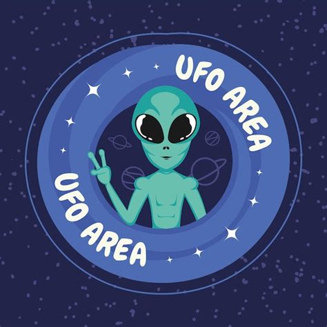 Premium Vector Cute Cartoon Alien Ufo Sticker Vector