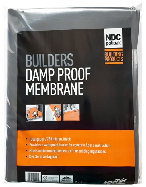 Ndc 1000 Gauge Black Damp Proof Membrane 4 X 3m Uk