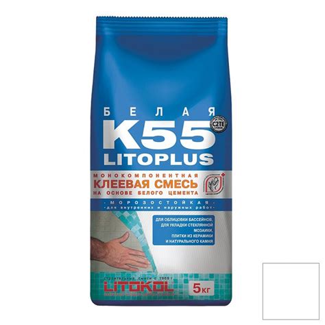 Клей Litokol LitoPlus K55 для плитки и мозаики белый 5 кг купить по ...
