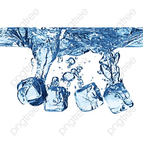 Water And Ice Cubes Water Drops Ice Png And Vector With Transparent