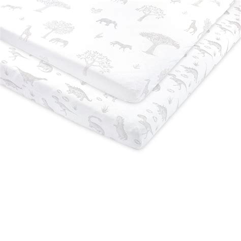 Bublo Baby Playpen Fitted Sheets, 2 Pack, 100% Jersey Cotton, Portable ...