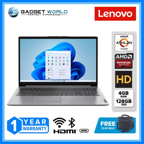 Lenovo Ideapad 1 156 Laptop Amd Athlon Silver 7120u 4gb128gb Cloud