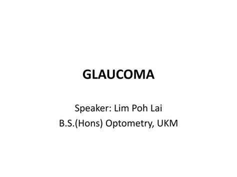 Glaucoma Ppt