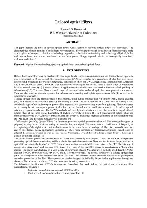 (PDF) Optical Fibers and Their Applications 2014