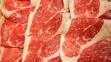 Fresh Raw Beef Slices Meat For Japanese Food Shabu Shabu Or Yakiniku