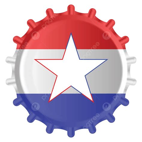 Texan Red White Blue Metal Bottle Cap Merchandise Vector Cola Vector