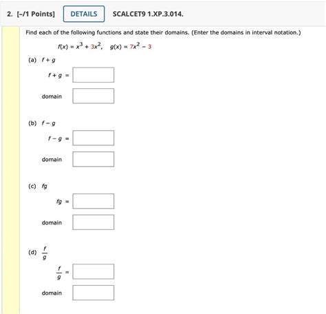 Solved Find Each Of The Following Functions And State Their Chegg