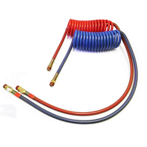 Pro Trucking Products Red And Blue Coiled Air Hoses Ft Long One