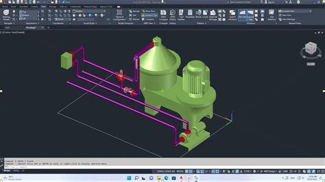 Autocad Mep Separator Oil Inlet And Outlet Piping Youtube