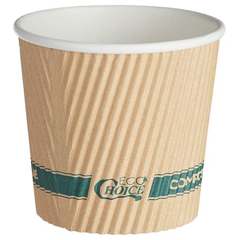 EcoChoice 4 Oz Double Wall Kraft Compostable Paper Hot Cup 25 Pack