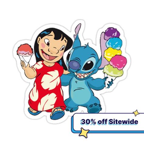 Lilo And Stitch Ice Cream Stickers Sticker For Sale By Perdy