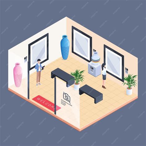 Free Vector Isometric Museum Interior