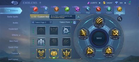 Rekomendasi Build Emblem Marksman Critical Cocok Buat Melissa Mlbb