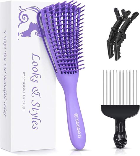 Detangle Hair Brush Detangler Brush For Women Girls Wet Dry Afro 3a To 4c Thick Frizzly Wavy