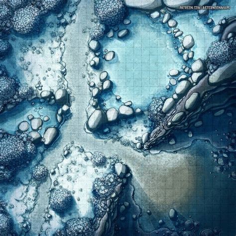 The Yetis Cave Winter Encounter Battle Map 30x30 Dndmaps