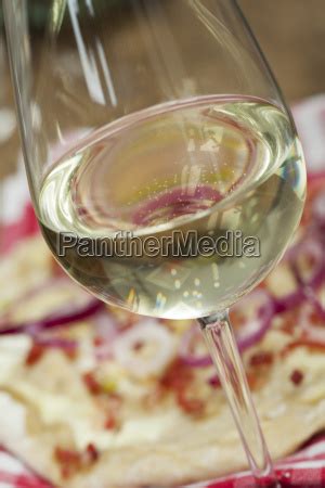 White wine and French tarte flambée Stock Photo 10158767