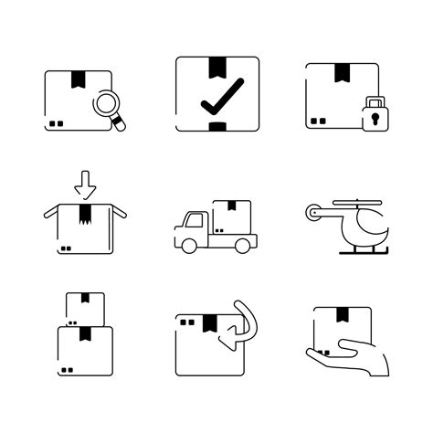 Lieferung Frachtversand Verteilung Logistische Symbole Setzen