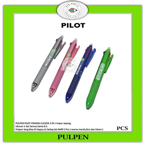 Pilot Frixion Pulpen Pilot 3 In 1 Impor Jepang Bisa Dihapus 05