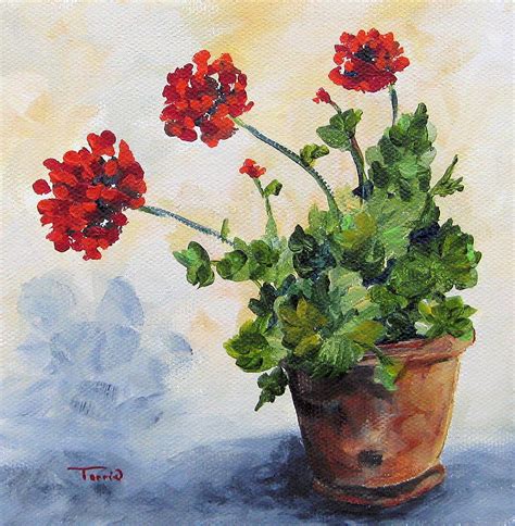 Red Geraniums Painting By Torrie Smiley Fine Art America