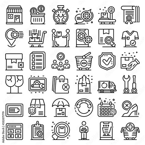 After Sales Service Icons Set Outline Set Of After Sales Service