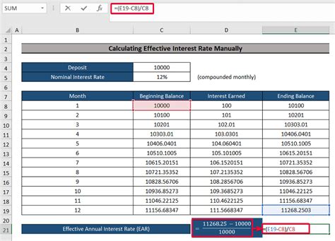 How To Calculate Effective Interest Rate In Excel With Formula