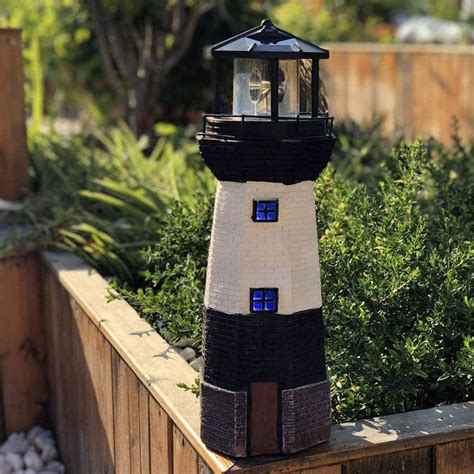 Rotating Solar Lighthouse For Garden