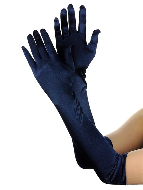 Nyfashion Women S Fashionable Classy Elbow Length Satin Gloves Bl