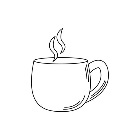 Drinks Hot Coffee Cup Aroma Beverage Line Style Icon Vector