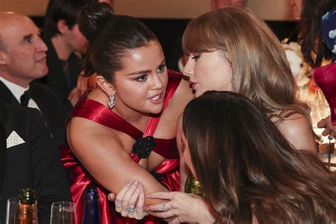 Taylor Swift and Selena Gomez Gossiping at the 2024 Golden Globes Is ...