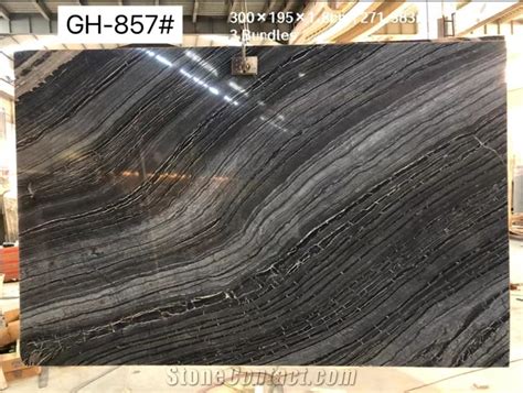 Ancient Wood Black Perlino Antiquity Wood Grain Marble Slabs From China