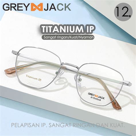 Jual Grey Jack Frame Kacamata Bahan Titanium Model Kotak Simple Ringan