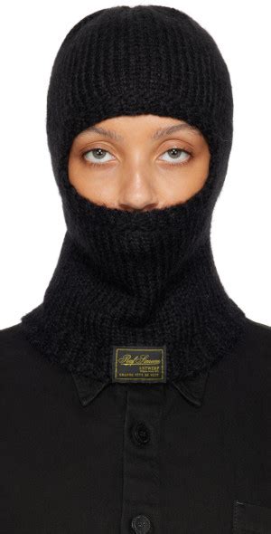 Raf Simons Black Mohair Balaclava