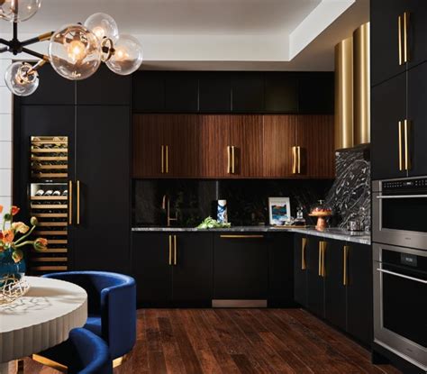 30 Modern Black And Gold Kitchen