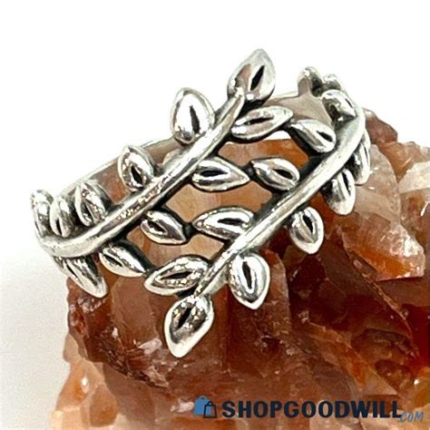 james avery  sterling silver openwork delicate vines ring  size