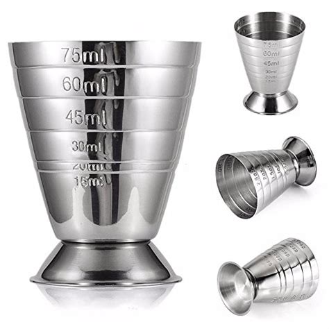 Jern Stainless Steel Cocktail Jigger 75ml 2 5oz Bar Jigger Bell Jigger Measuring Liquor Shot Cup